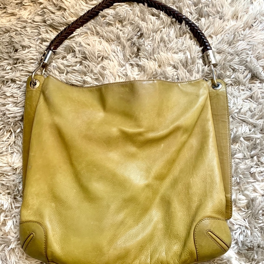 beautiful pear green leather michael kors handbag